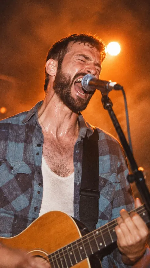 TrailFire's lead singer on stage