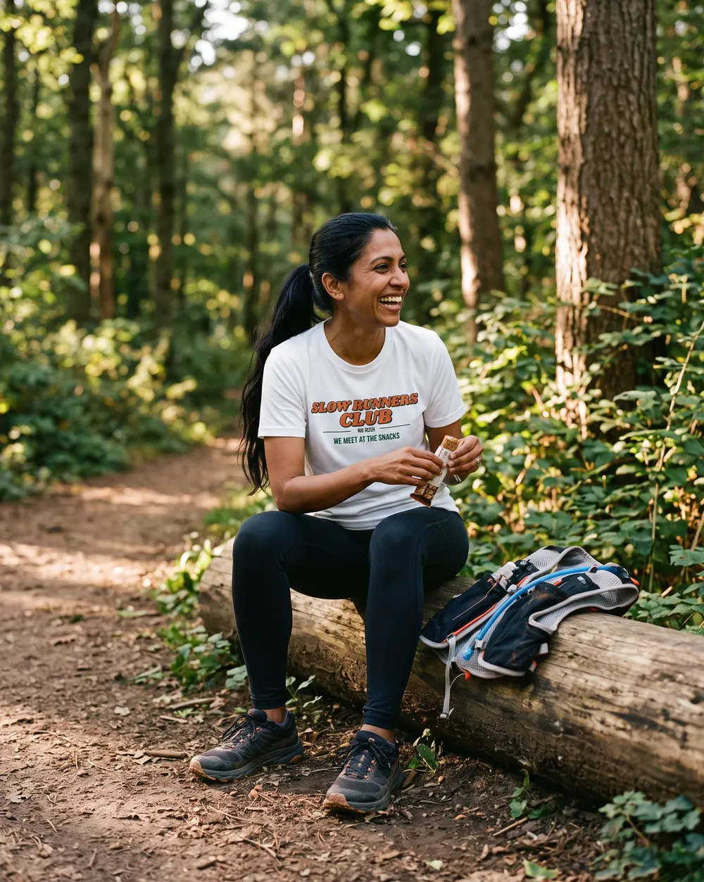 Runner wearing the Slow Runners Club tee